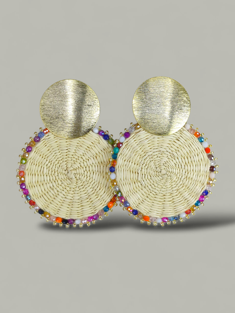 Arete Maxi Iraca tejido 8