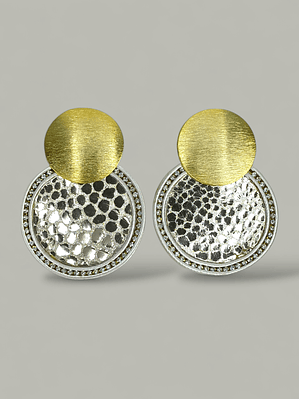 Maxi Arete Tejido en Cuero sencillo