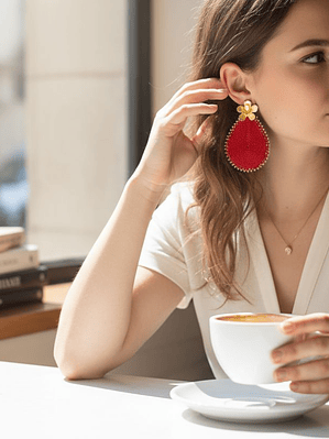 Maxi Arete Tejido en Gota