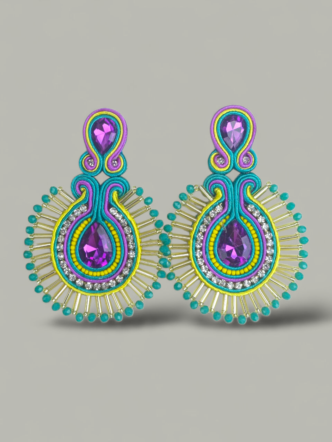 Maxi Arete Soutache con canutillo 8