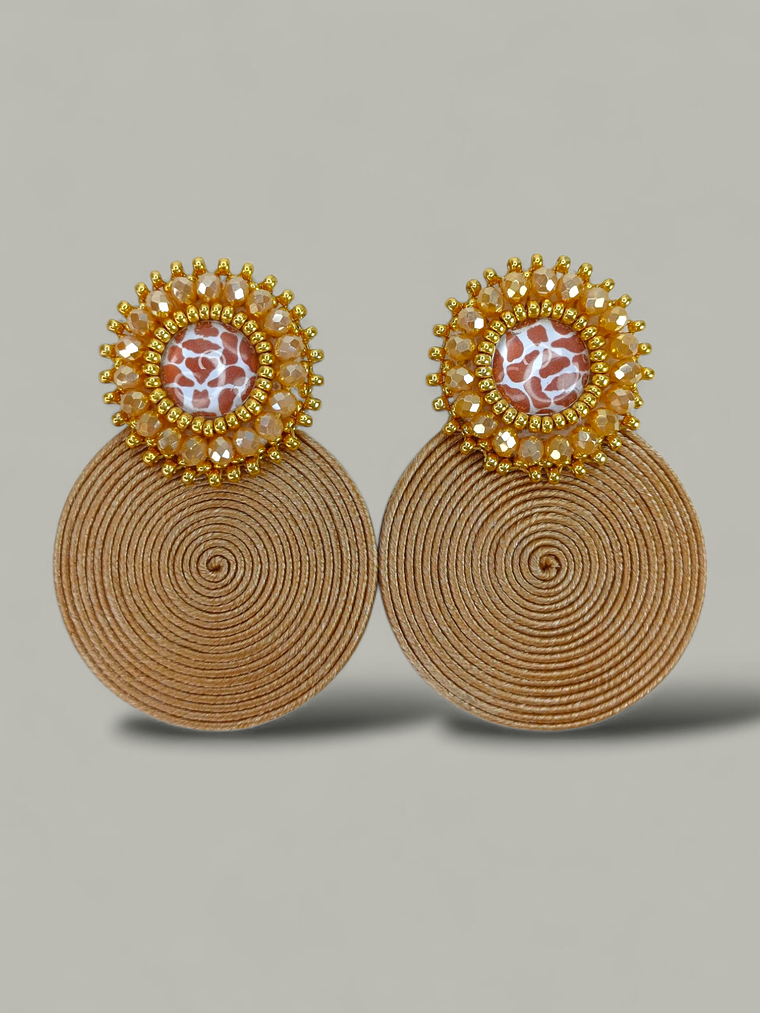 Arete Soutache Animal Print 4