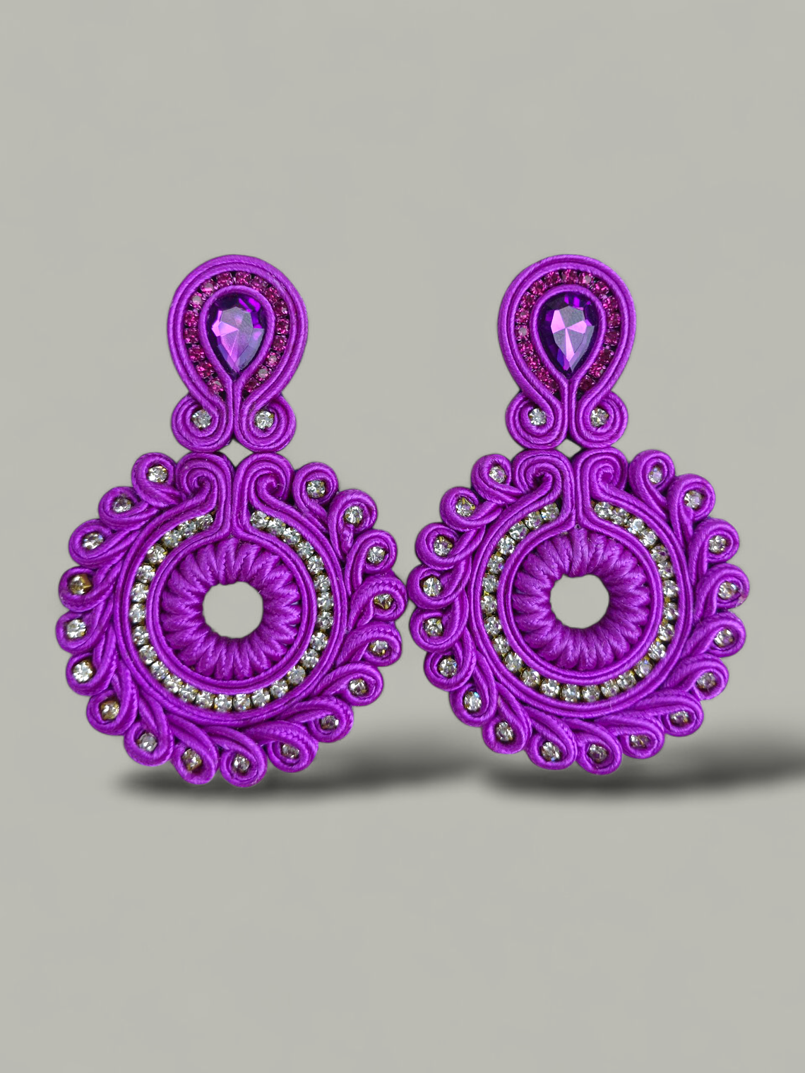 Maxi Arete En soutache cristales 6