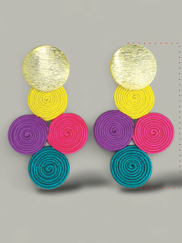 Arete Mini soutache 4 Circulos 6