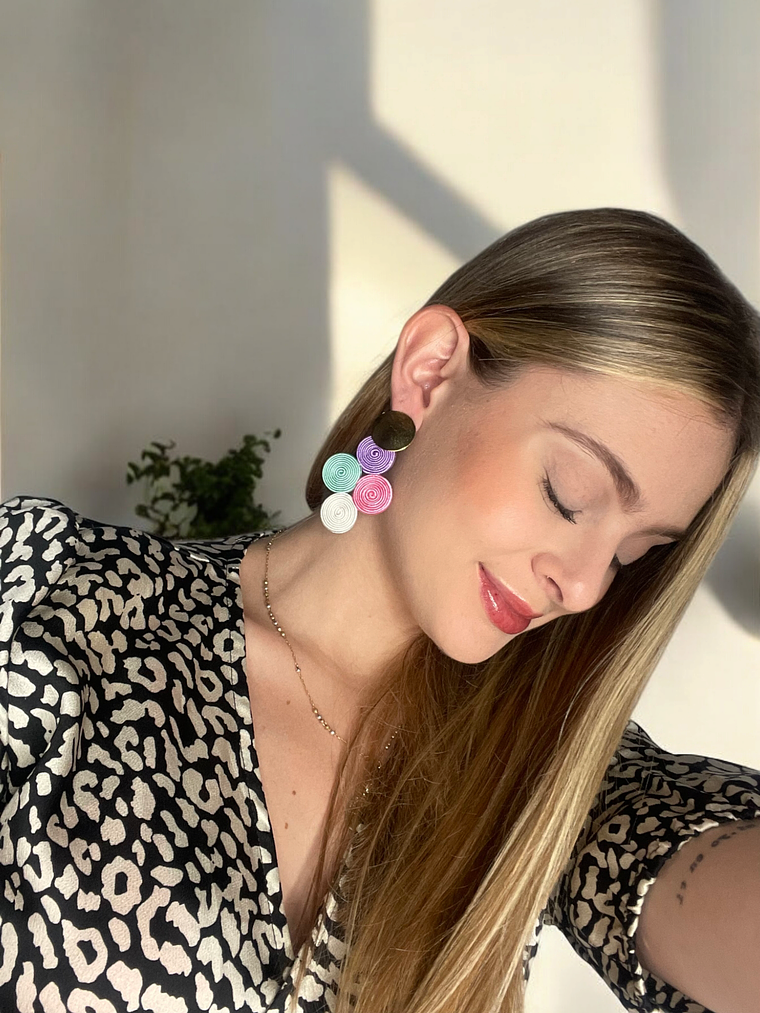 Arete Mini soutache 4 Circulos 1