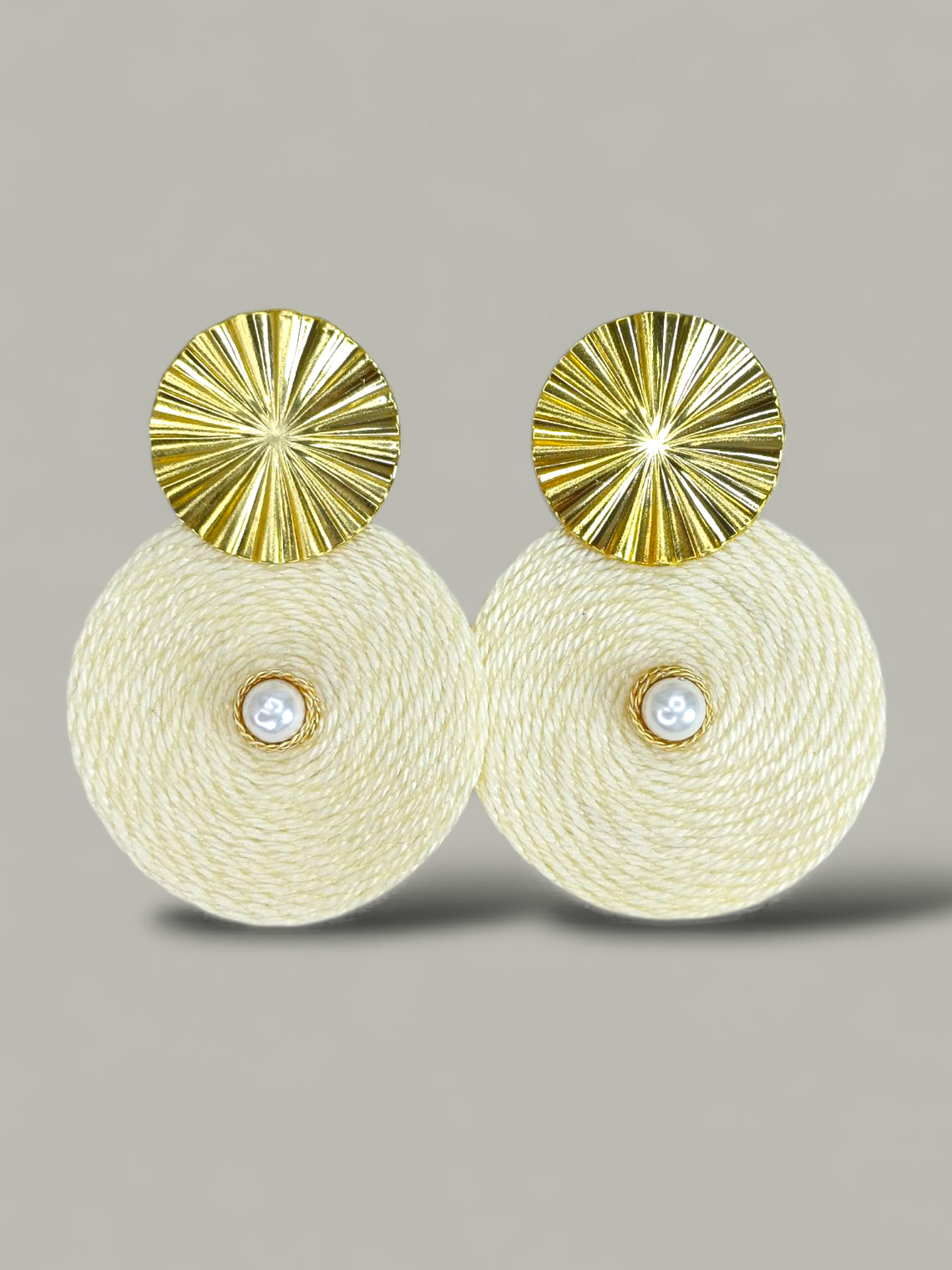 Maxi Arete base con perla Natural 9