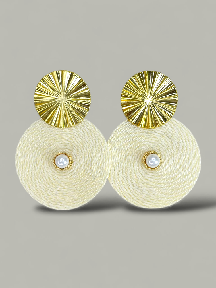 Maxi Arete base con perla Natural 9