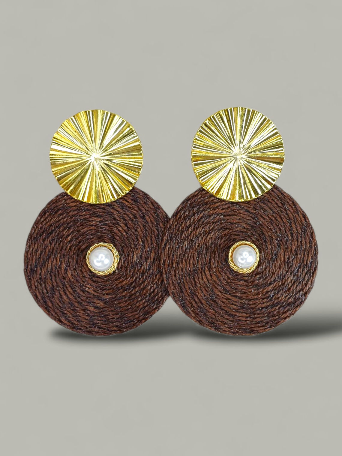 Maxi Arete base con perla Natural 10