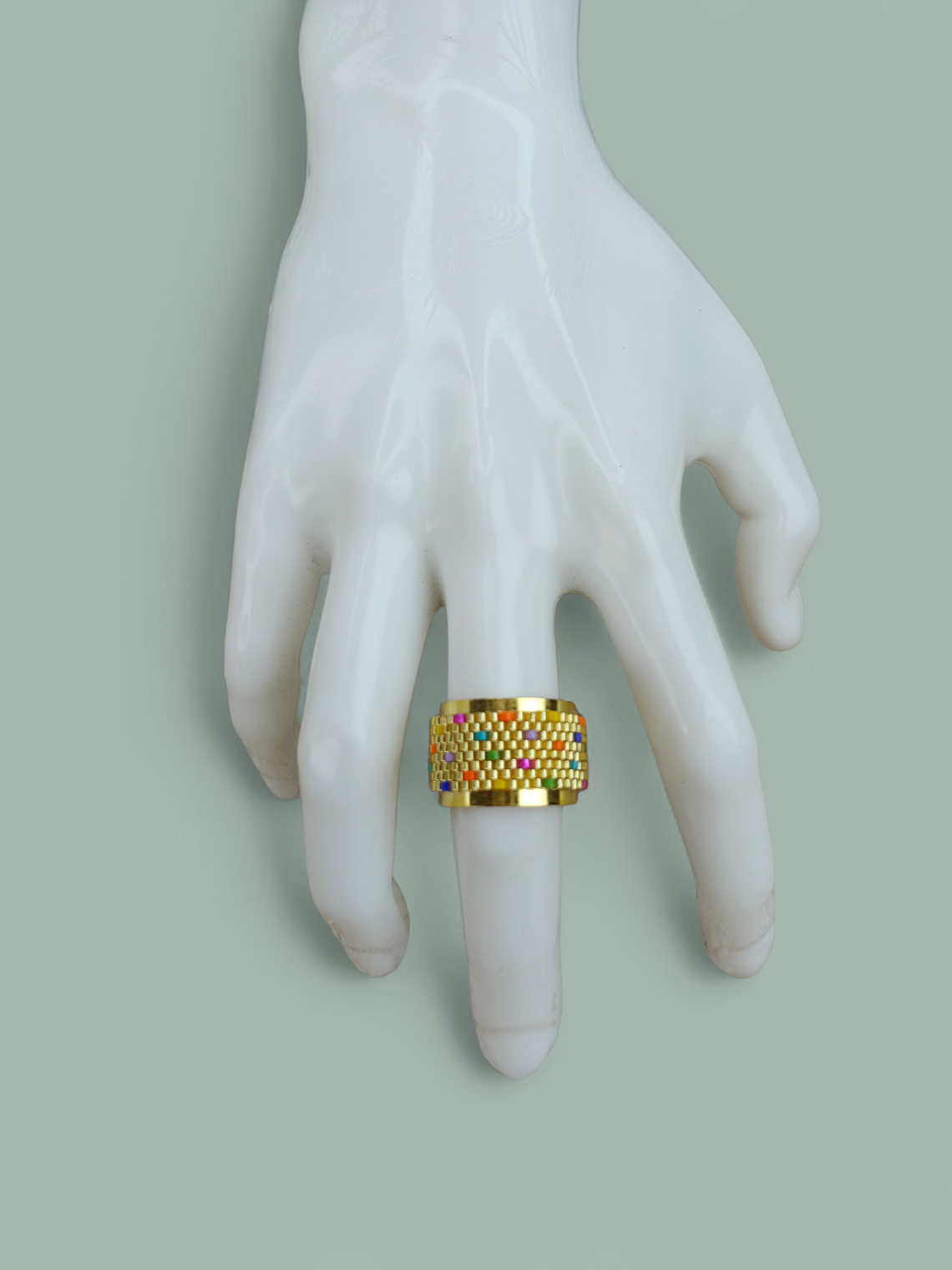 Anillo tipo argolla Miyuki Grueso 2