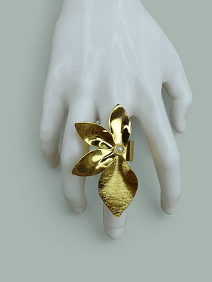 Anillo Bronce media Flor