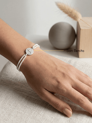 Pulsera san Benito Plata925