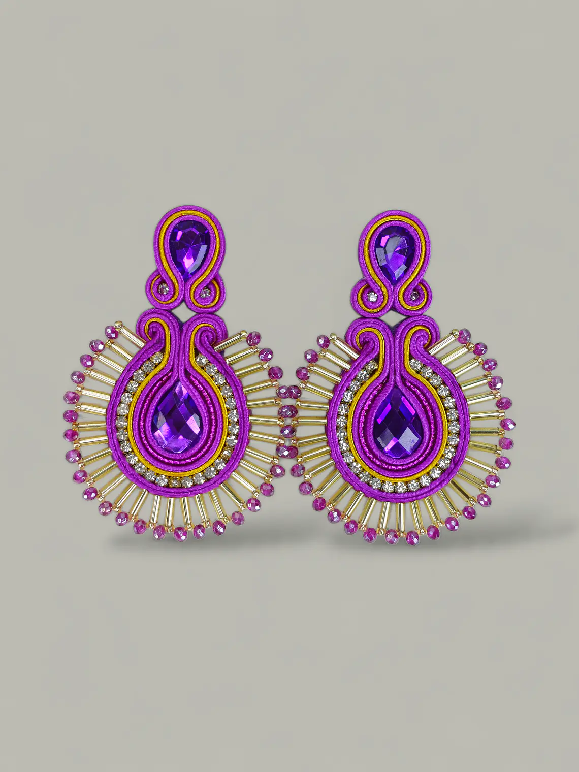 Maxi Arete Soutache con canutillo 9