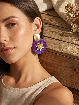 Maxi Arete Base Con Flor 