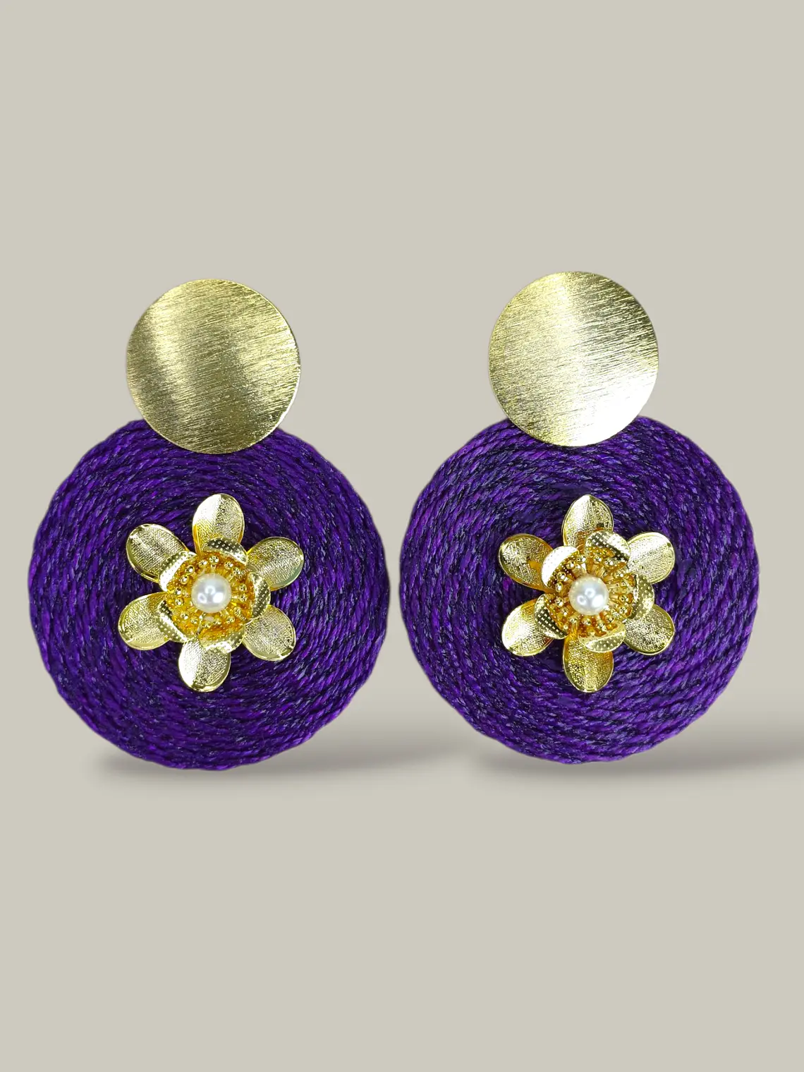 Maxi Arete Base Con Flor  2