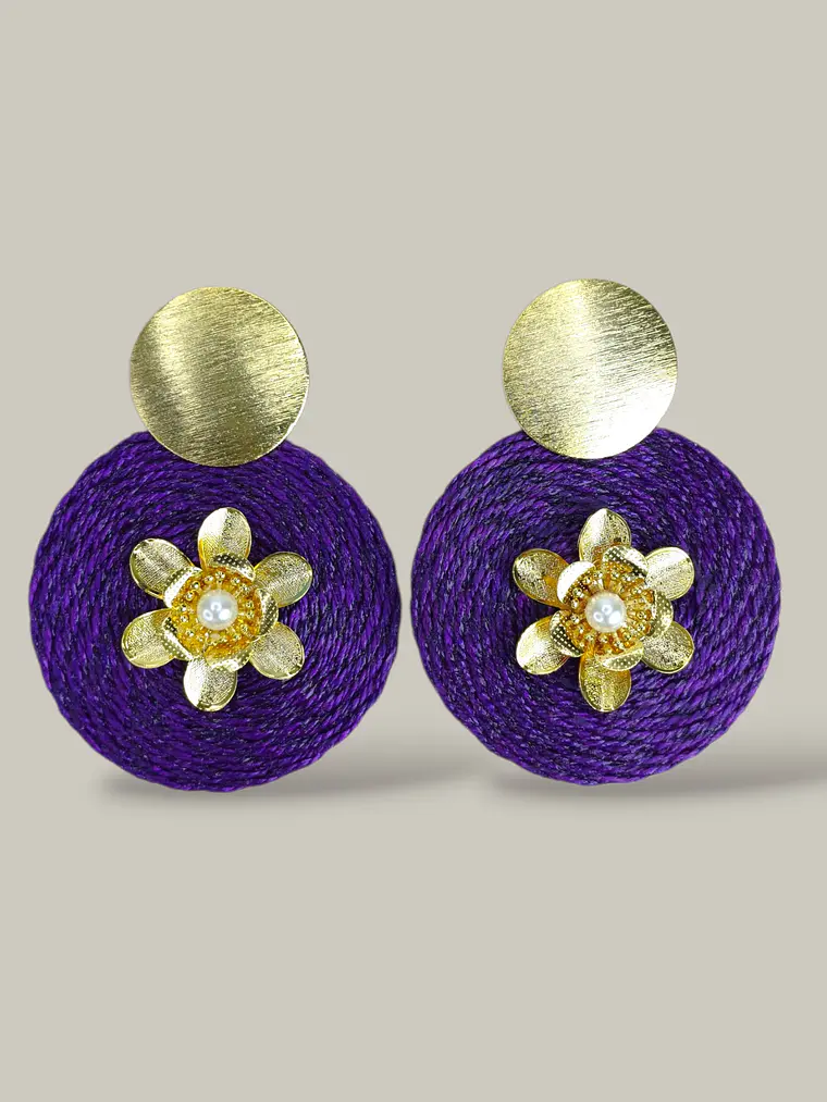 Maxi Arete Base Con Flor  2