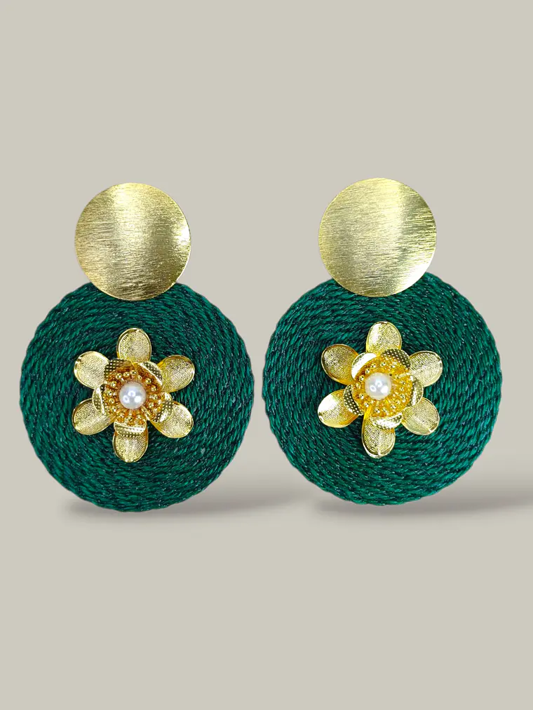 Maxi Arete Base Con Flor  3