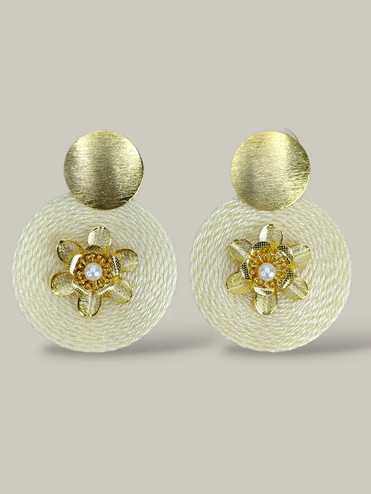 Maxi Arete Base Con Flor  7
