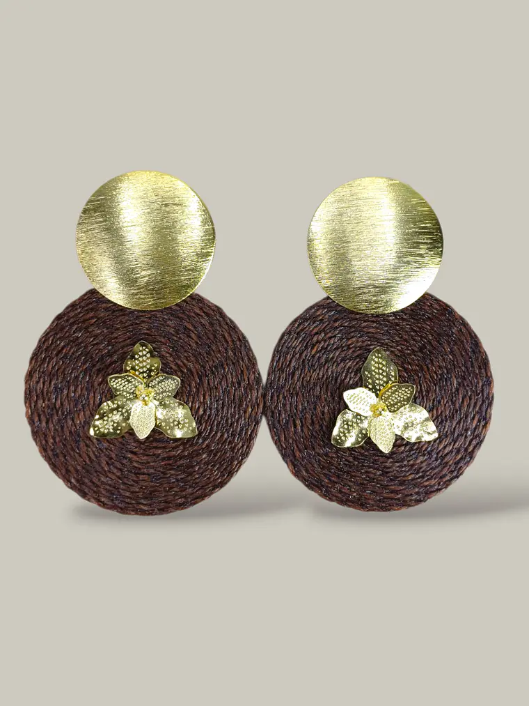 Maxi Arete en base Con Orquídea  3