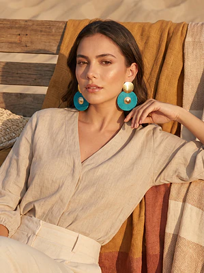 Maxi Arete en base Con Botón