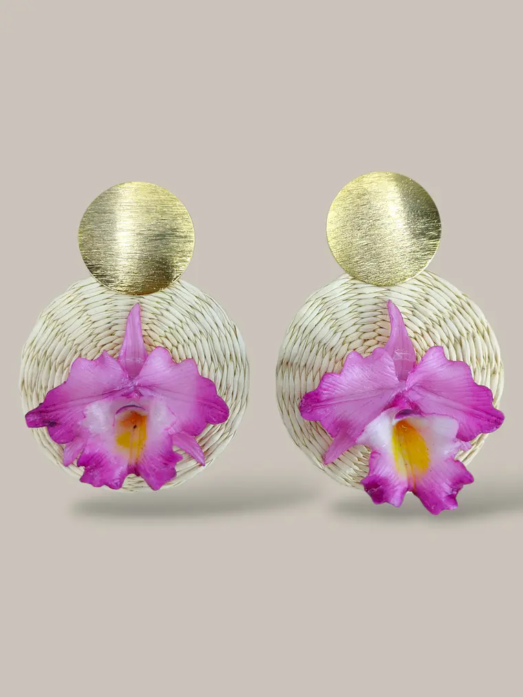 Maxi Arete Orquídea con Iraca 4