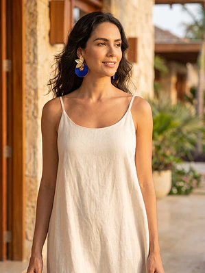 Maxi Arete Media flor Soutache