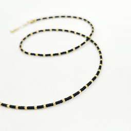 Collar Choker Negro dorado