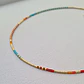 Collar Choker Trama Rojo Turquesa - Miniatura 1