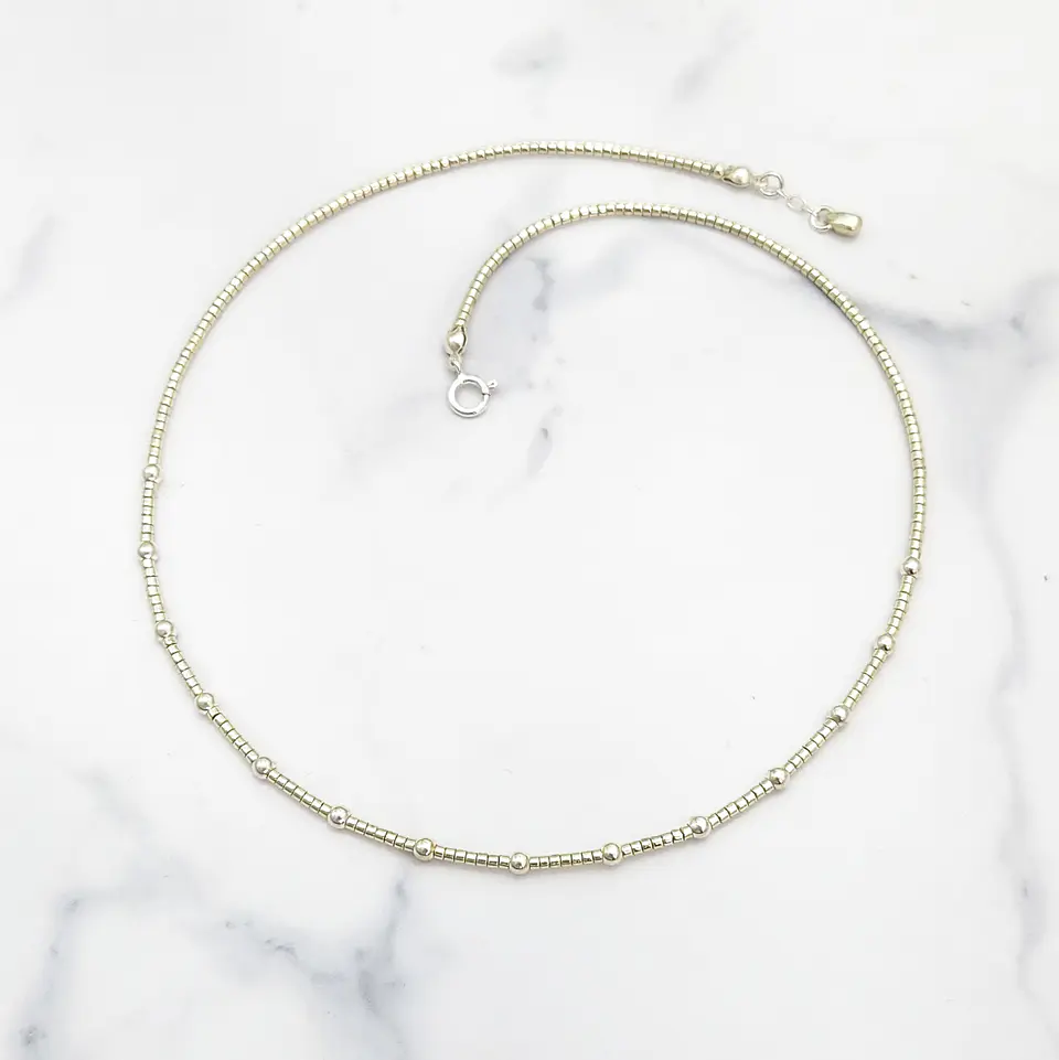 Choker Pelotitas Plateadas 1