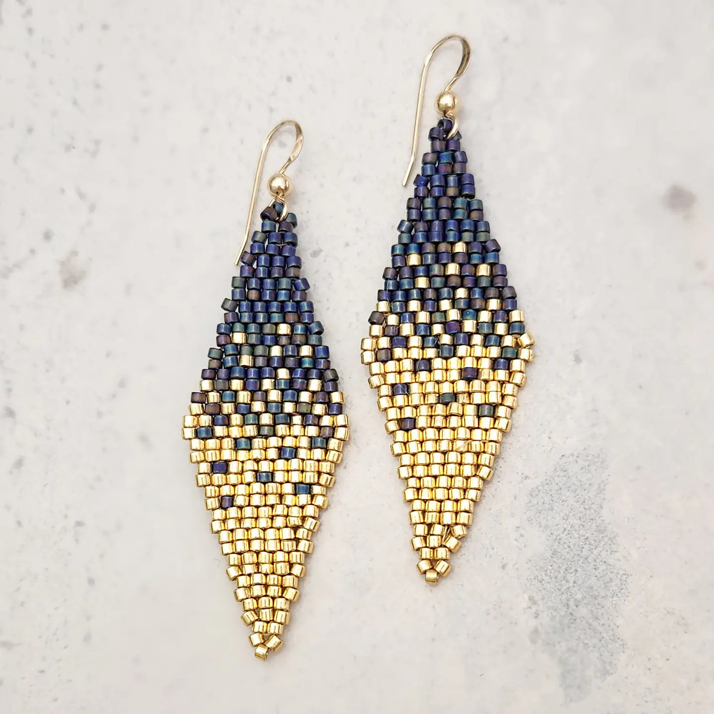 Aros Rombo Tejido Azules 3