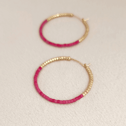 Aros Argolla Dorado Rosado