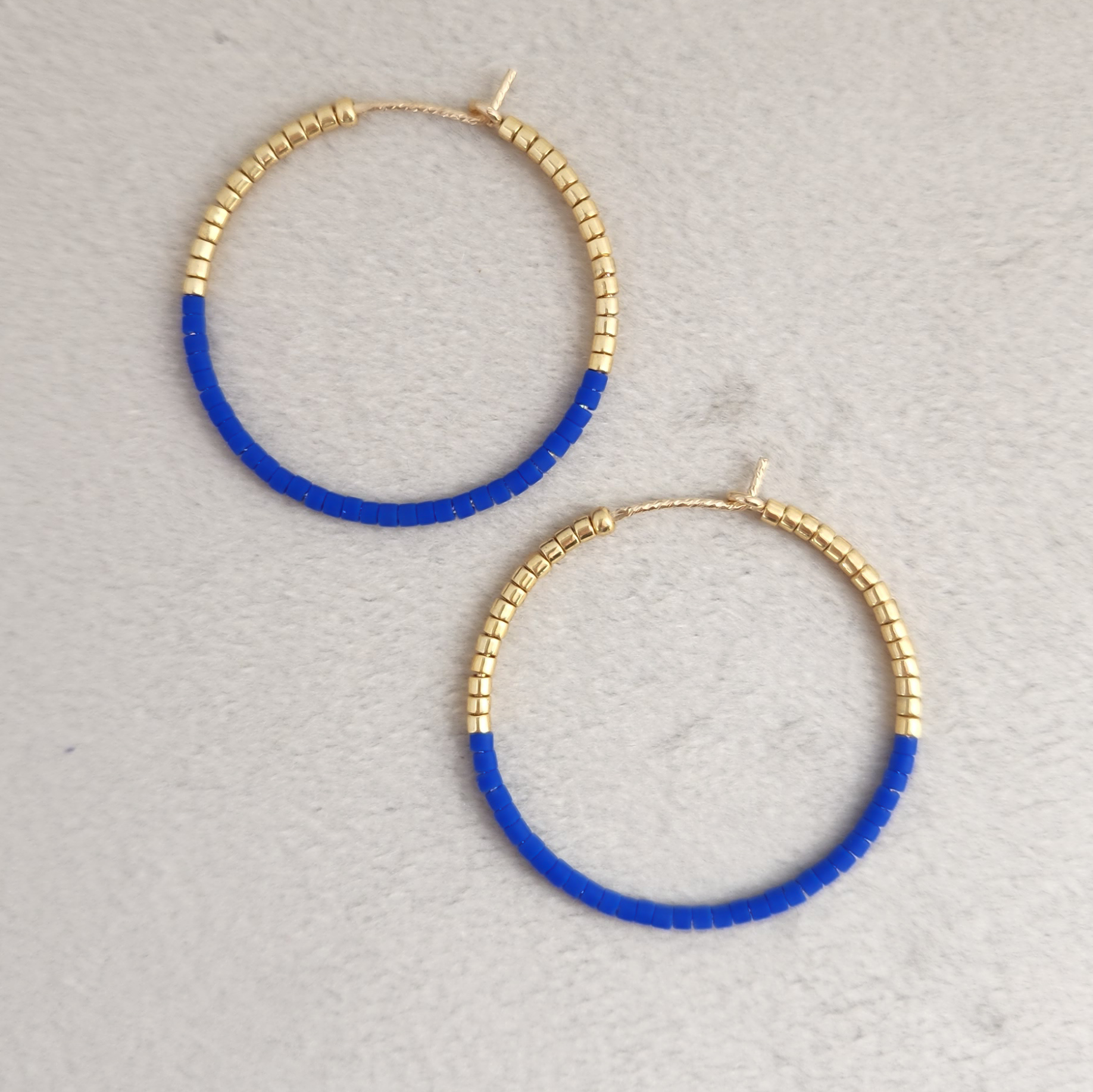 Aros Argolla Dorado Azul