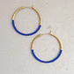 Aros Argolla Dorado Azul - Miniatura 1
