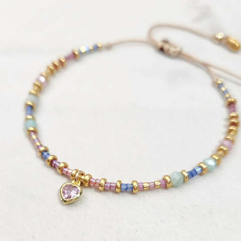 Macramé Corazón Rosa 3