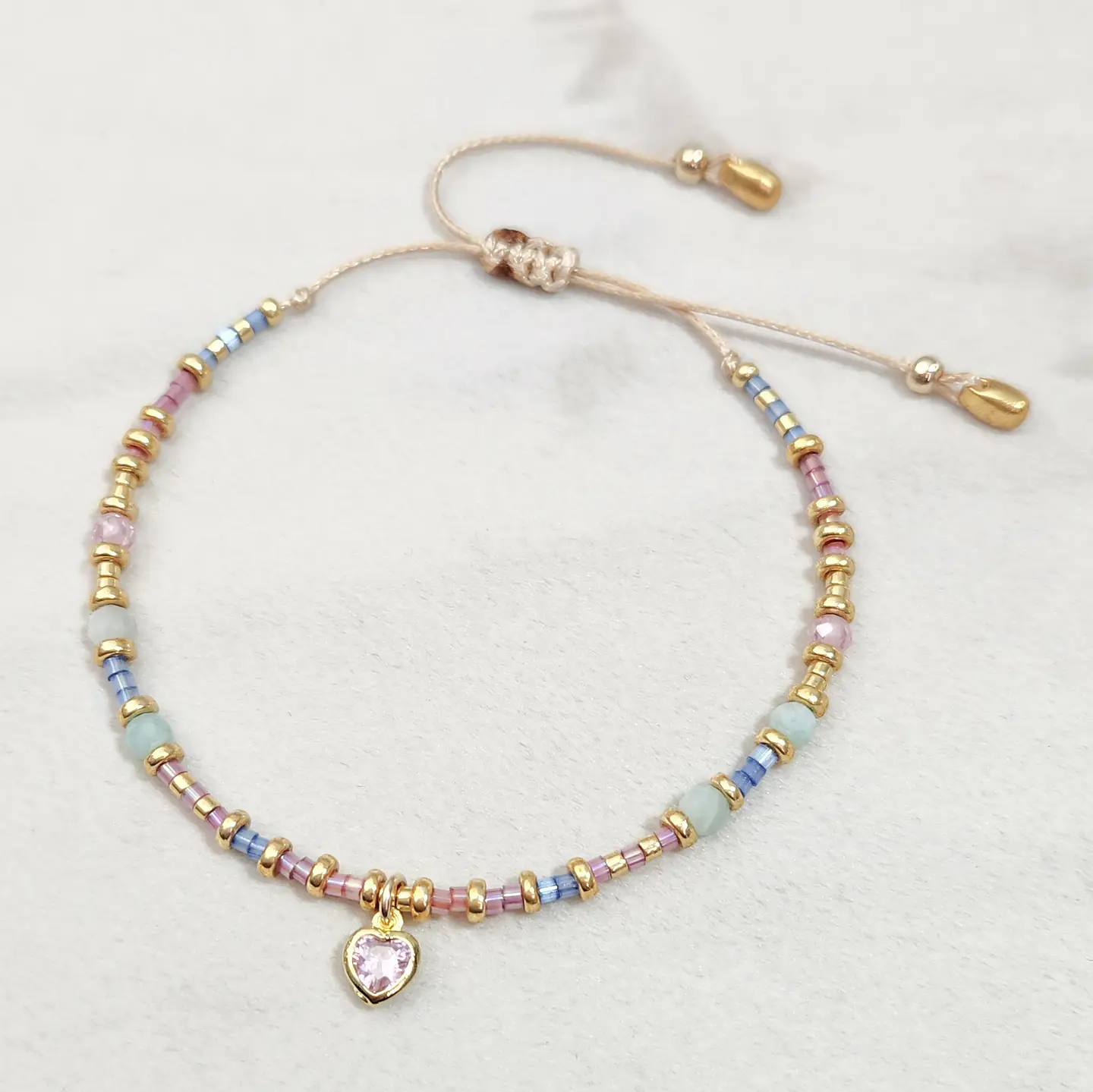 Macramé Corazón Rosa 4