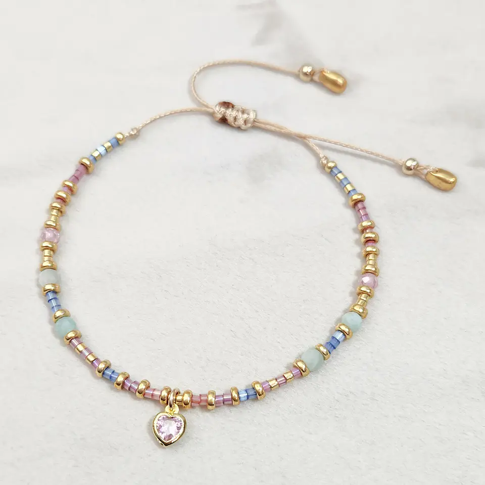 Macramé Corazón Rosa 4