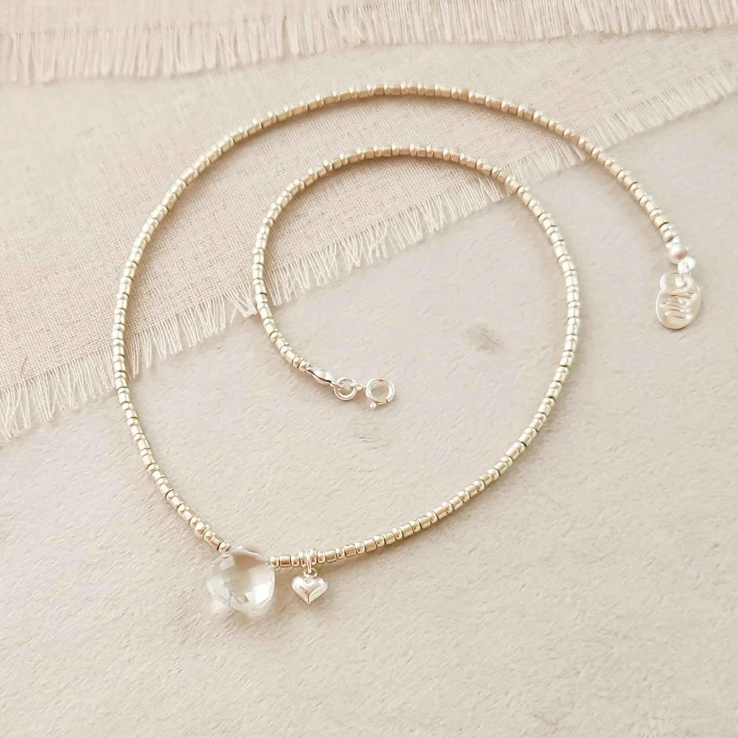 Collar Plateado Cuarzo Cristal 2