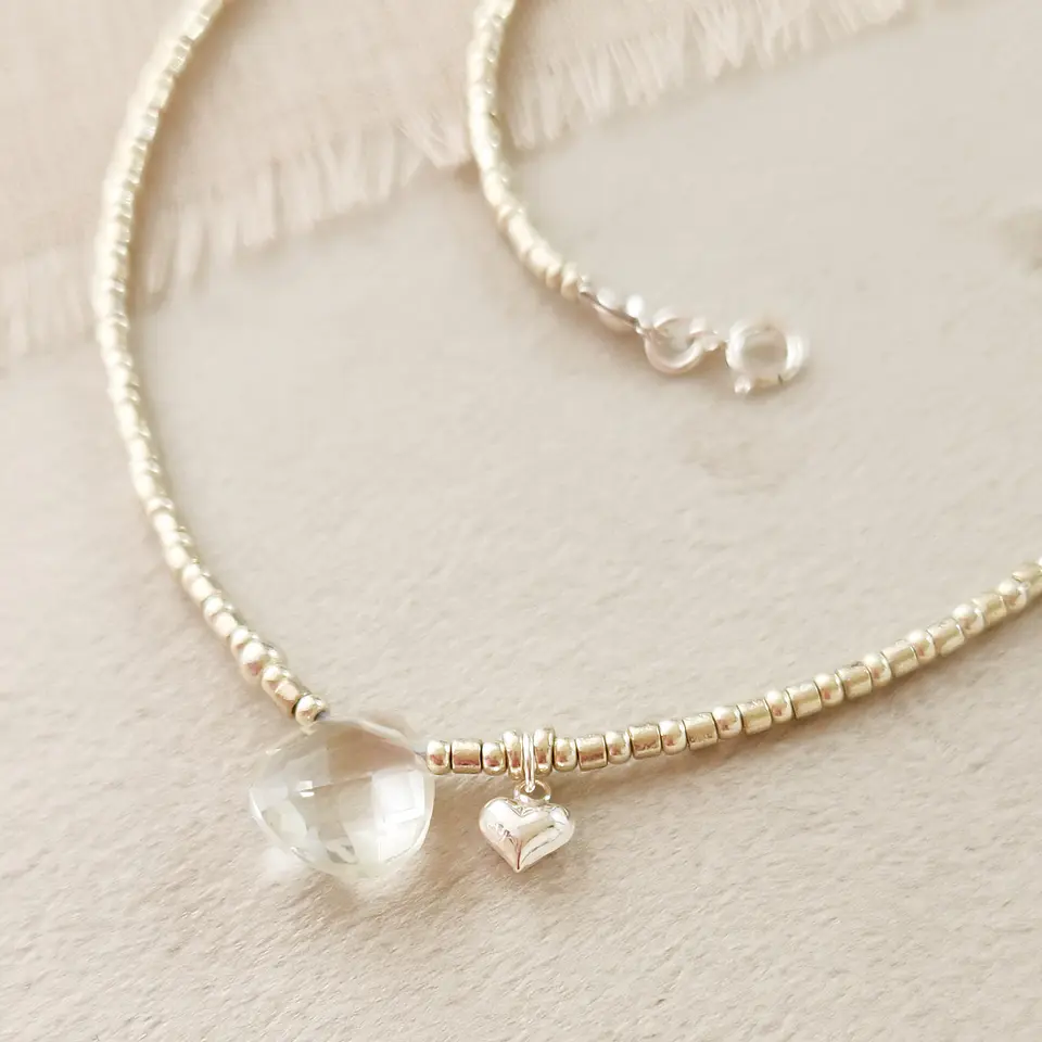 Collar Plateado Cuarzo Cristal 3
