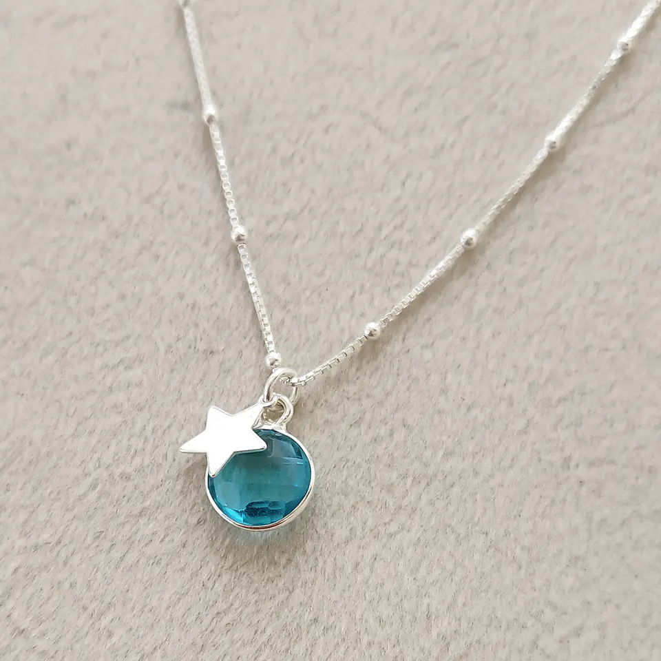 Cadena Topacio Estrella Plata 2