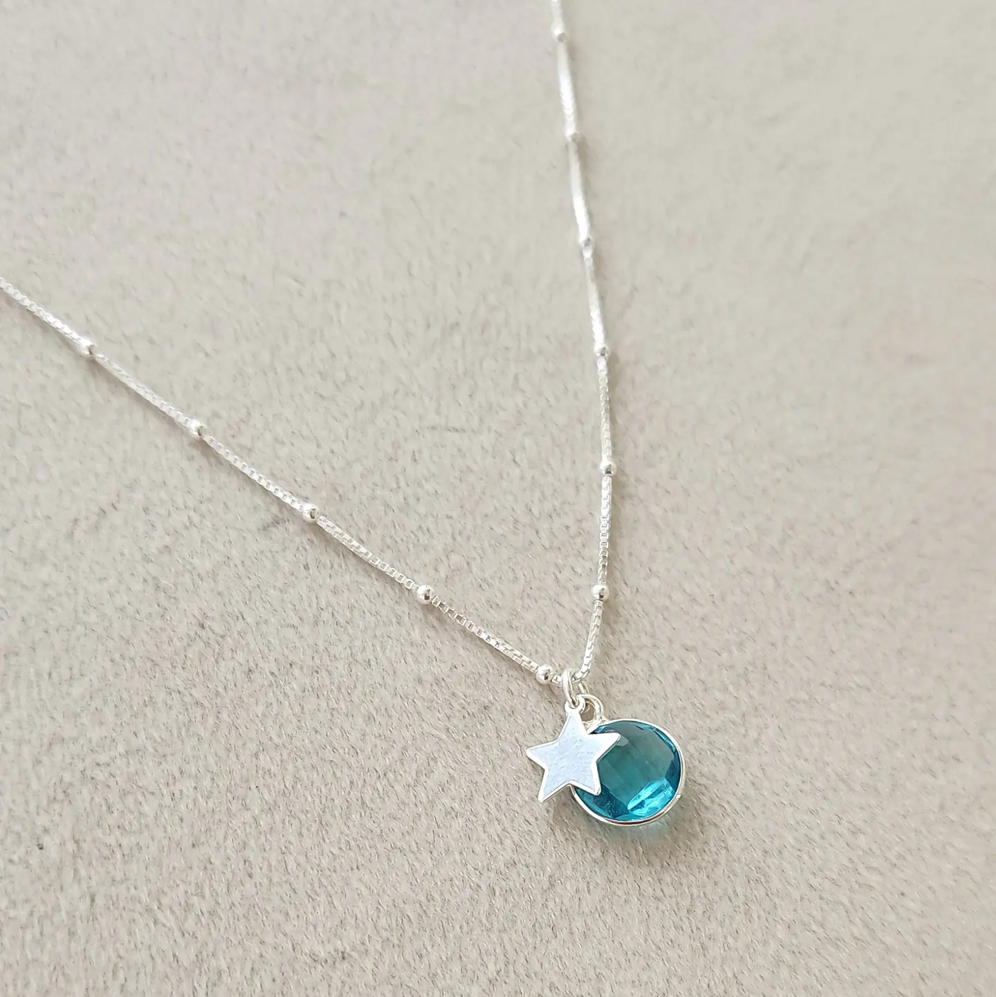 Cadena Topacio Estrella Plata 3