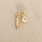 Dijecitos Pluma y circón Baño de Oro - Miniatura 1