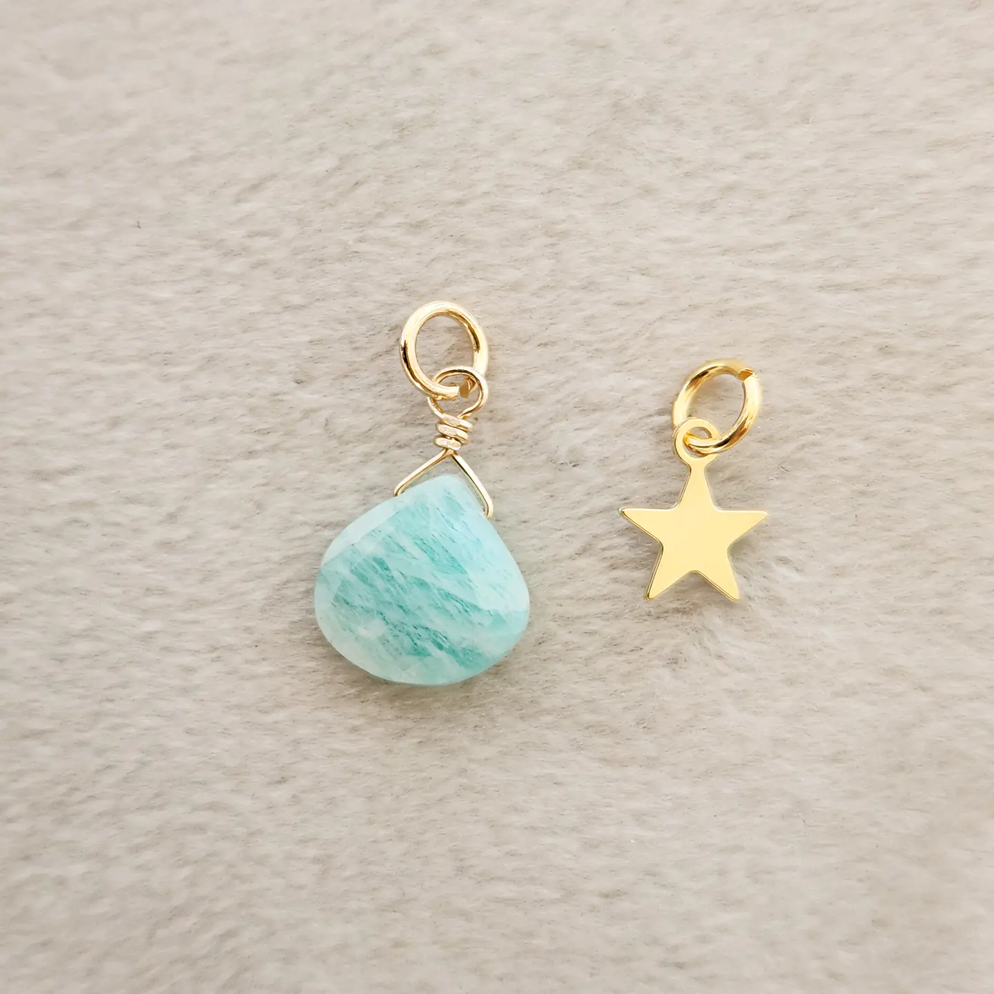 Amazonita y estrella baño de oro 1