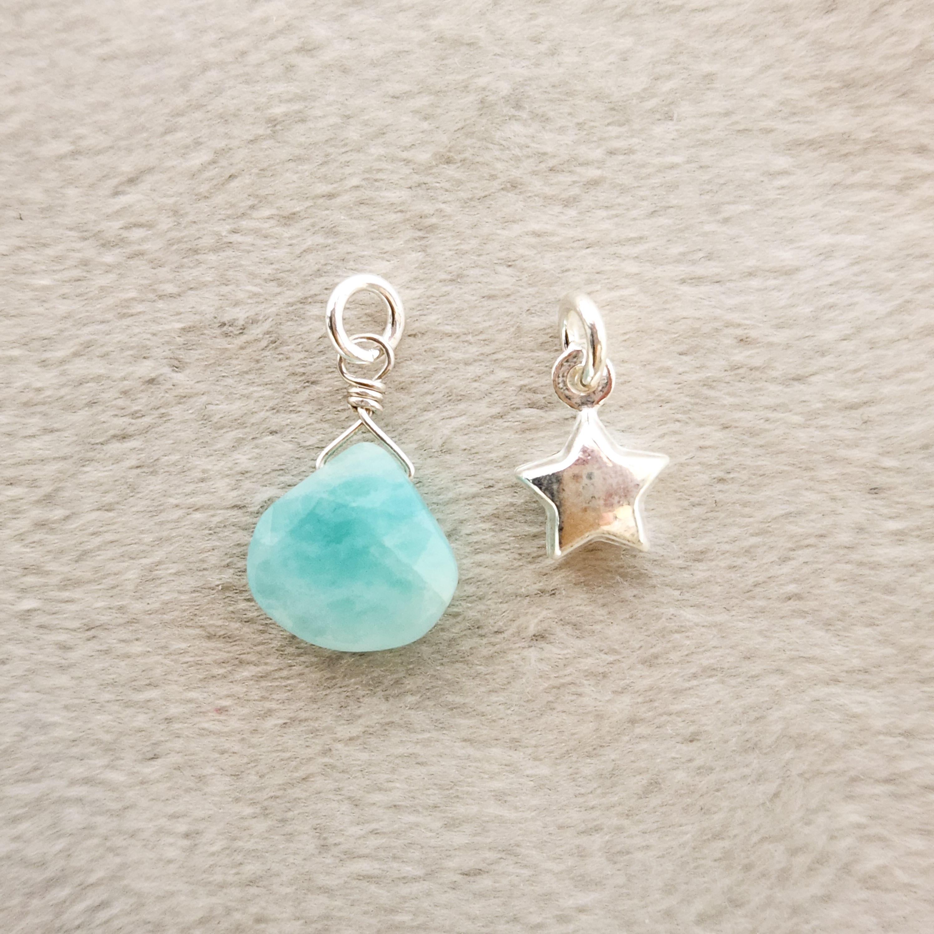 Amazonita y estrella plata