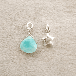 Amazonita y estrella plata