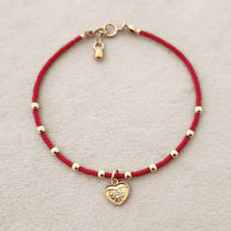 Po Roja Denario Corazón Dorado