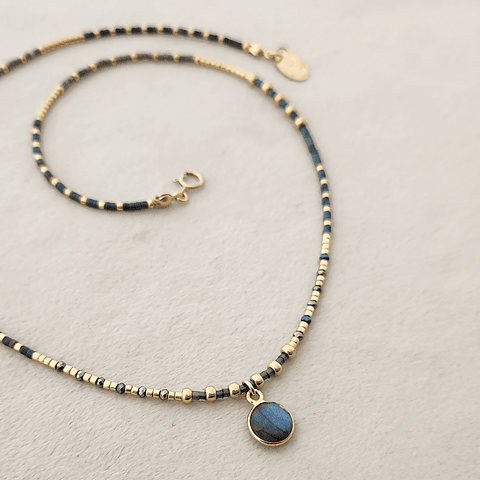 Collar Flora Azul Labradorita