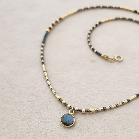 Collar Flora Azul Labradorita