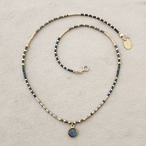 Collar Flora Azul Labradorita