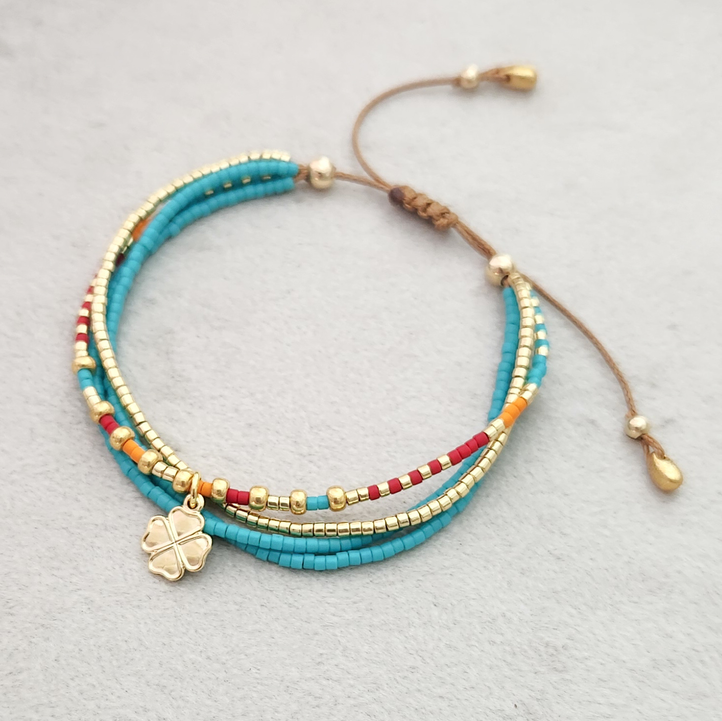 Macramé Cuatro Trama Turquesa