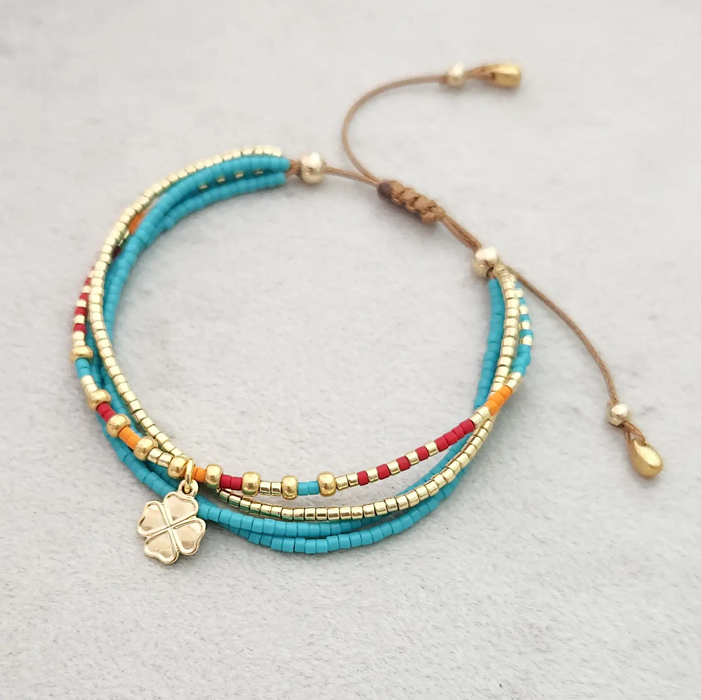 Macramé Cuatro Trama Turquesa 1