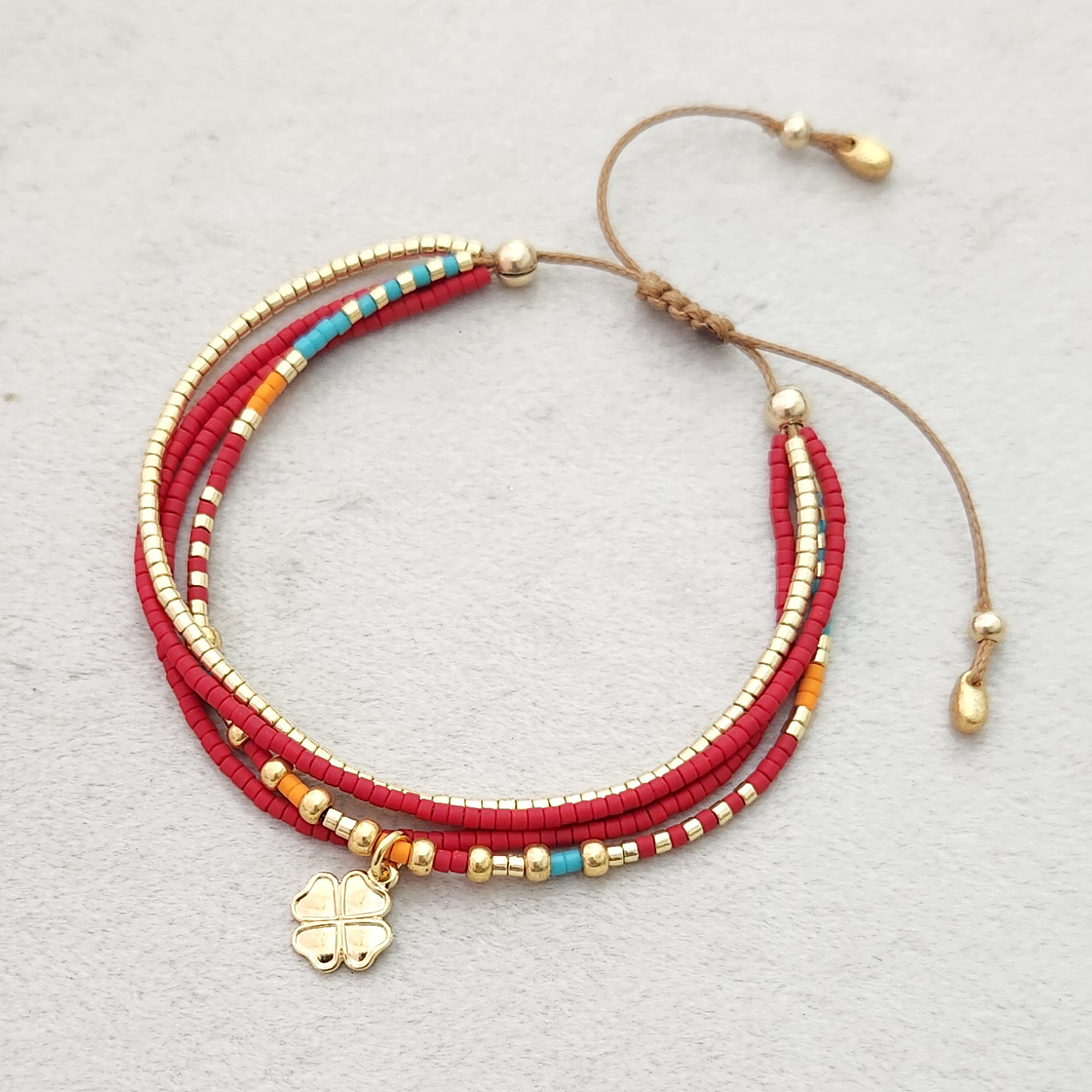 Macramé Cuatro Trama Roja