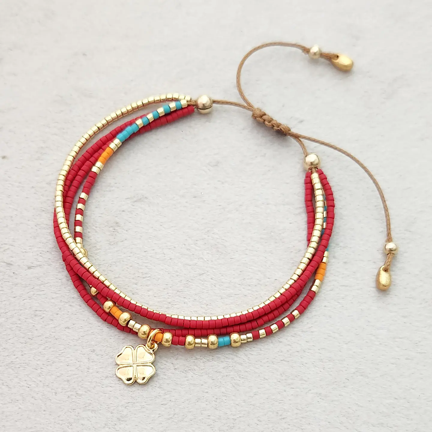 Macramé Cuatro Trama Roja 1